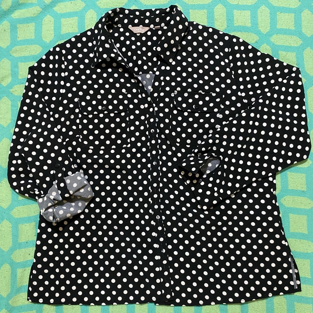 Button up/down top. Size 1X.